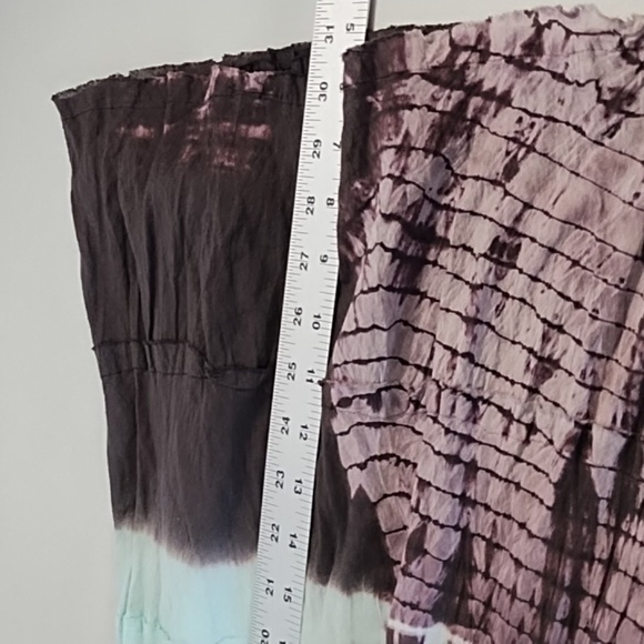 Tiered Gauzy Tie-Dyed Bohemian Hippy Full Maxi Lined Skirt M/L - Picture 8 of 9